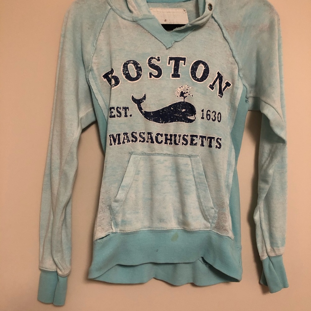 Worn in hoodie